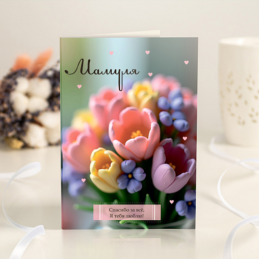 Открытка 4 шоколадки "Мамуля, спасибо за все"